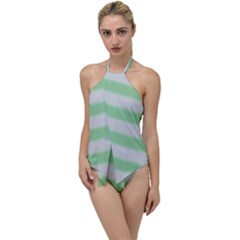 Bold Stripes Soft Green Go With The Flow One Piece Swimsuit by BrightVibesDesign