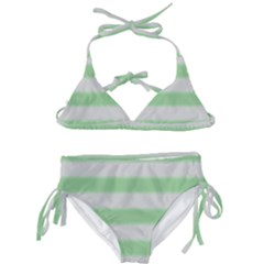 Bold Stripes Soft Green Kids  Classic Bikini Set