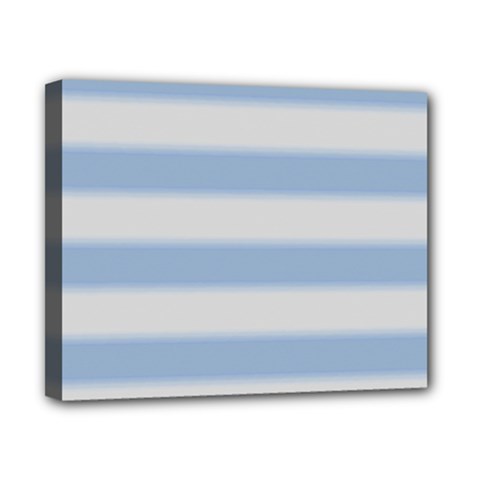 Bold Stripes Soft Blue Canvas 10  X 8  (stretched) by BrightVibesDesign