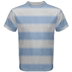 Bold Stripes Soft Blue Men s Cotton Tee by BrightVibesDesign