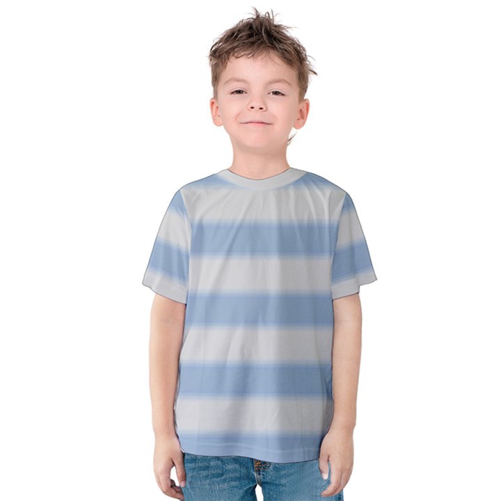 Bold Stripes Soft Blue Kids  Cotton Tee