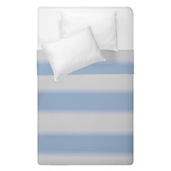 Bold Stripes Soft Blue Duvet Cover Double Side (single Size) by BrightVibesDesign