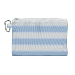 Bold Stripes Soft Blue Canvas Cosmetic Bag (large) by BrightVibesDesign