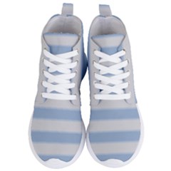 Bold Stripes Soft Blue Women s Lightweight High Top Sneakers by BrightVibesDesign