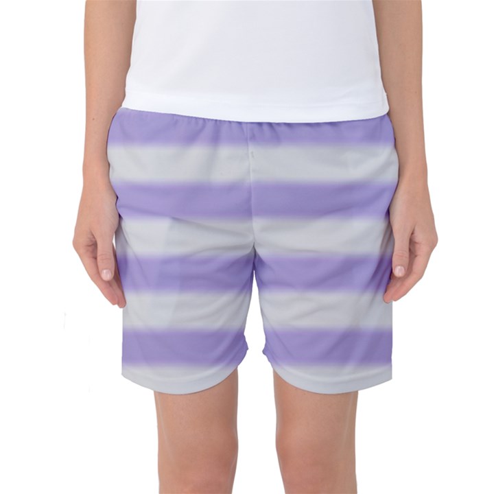 Bold Stripes Soft Purple Pattern Women s Basketball Shorts