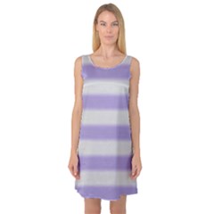 Bold Stripes Soft Purple Pattern Sleeveless Satin Nightdress by BrightVibesDesign