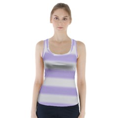 Bold Stripes Soft Purple Pattern Racer Back Sports Top by BrightVibesDesign