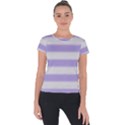 Bold Stripes Soft Purple Pattern Short Sleeve Sports Top  View1