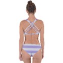 Bold Stripes Soft Purple Pattern Criss Cross Bikini Set View2