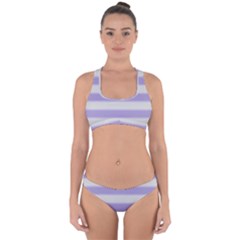 Bold Stripes Soft Purple Pattern Cross Back Hipster Bikini Set by BrightVibesDesign