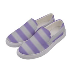 Bold Stripes Soft Purple Pattern Women s Canvas Slip Ons by BrightVibesDesign