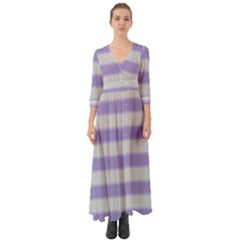 Bold Stripes Soft Purple Pattern Button Up Boho Maxi Dress