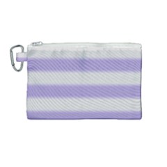 Bold Stripes Soft Purple Pattern Canvas Cosmetic Bag (medium) by BrightVibesDesign