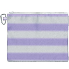 Bold Stripes Soft Purple Pattern Canvas Cosmetic Bag (xxxl) by BrightVibesDesign