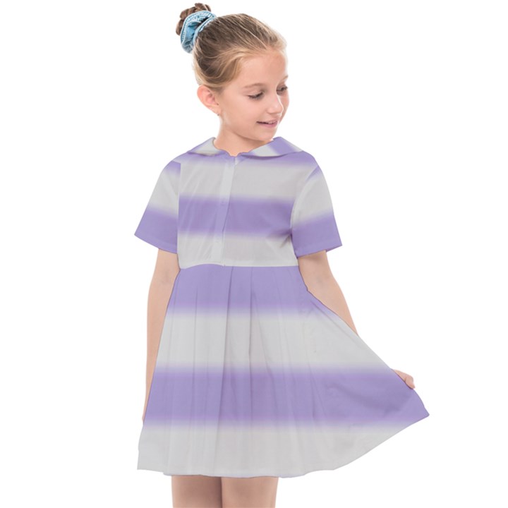 Bold Stripes Soft Purple Pattern Kids  Sailor Dress