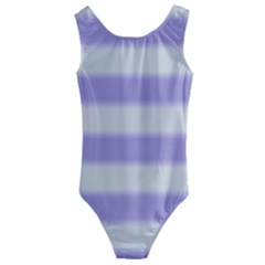 Bold Stripes Soft Purple Pattern Kids  Cut-out Back One Piece Swimsuit by BrightVibesDesign