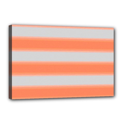 Bold Stripes Orange Pattern Canvas 18  X 12  (stretched) by BrightVibesDesign