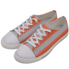 Bold Stripes Orange Pattern Women s Low Top Canvas Sneakers by BrightVibesDesign