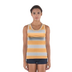 Bold Stripes Yellow Pattern Sport Tank Top  by BrightVibesDesign