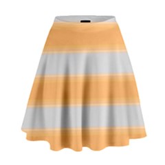 Bold Stripes Yellow Pattern High Waist Skirt by BrightVibesDesign