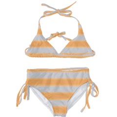 Bold Stripes Yellow Pattern Kids  Classic Bikini Set