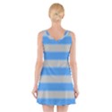 Bold Stripes Bright Blue pattern V-Neck Sleeveless Dress View2