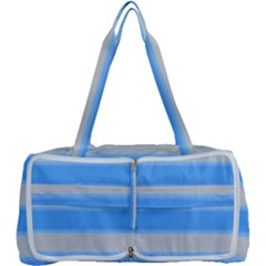 Bold Stripes Bright Blue Pattern Multi Function Bag by BrightVibesDesign