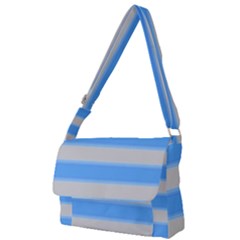 Bold Stripes Bright Blue Pattern Full Print Messenger Bag