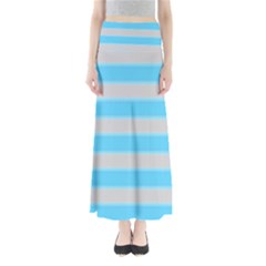 Bold Stripes Turquoise Pattern Full Length Maxi Skirt by BrightVibesDesign