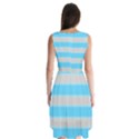 Bold Stripes Turquoise pattern Sleeveless Chiffon Dress   View2