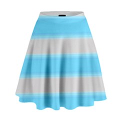 Bold Stripes Turquoise Pattern High Waist Skirt by BrightVibesDesign