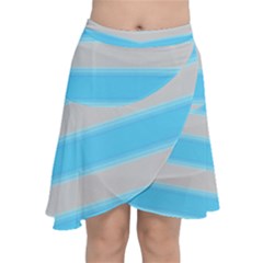 Bold Stripes Turquoise Pattern Chiffon Wrap Front Skirt by BrightVibesDesign