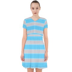 Bold Stripes Turquoise Pattern Adorable In Chiffon Dress by BrightVibesDesign