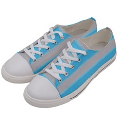 Bold Stripes Turquoise Pattern Women s Low Top Canvas Sneakers by BrightVibesDesign