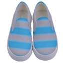 Bold Stripes Turquoise pattern Kids  Canvas Slip Ons View1