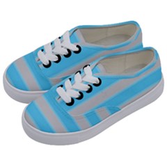 Bold Stripes Turquoise Pattern Kids  Classic Low Top Sneakers by BrightVibesDesign