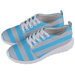 Bold Stripes Turquoise Pattern Men s Lightweight Sports Shoes by BrightVibesDesign