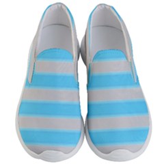 Bold Stripes Turquoise Pattern Men s Lightweight Slip Ons by BrightVibesDesign