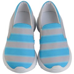 Bold Stripes Turquoise Pattern Kid s Lightweight Slip Ons by BrightVibesDesign