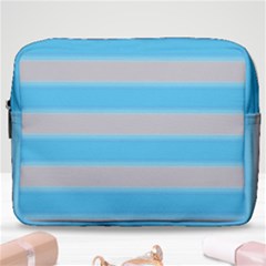 Bold Stripes Turquoise Pattern Make Up Pouch (large) by BrightVibesDesign