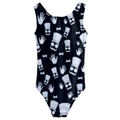 Gentleman Pattern Kids  Cut-out Back One Piece Swimsuit