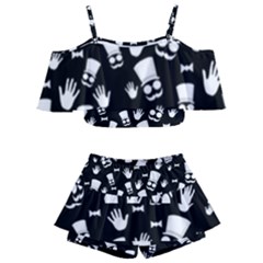 Gentleman Pattern Kids  Off Shoulder Skirt Bikini by Valentinaart