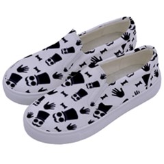 Gentleman Pattern Kids  Canvas Slip Ons by Valentinaart