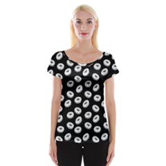 Donuts Pattern Cap Sleeve Top by Valentinaart