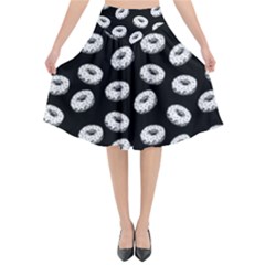 Donuts Pattern Flared Midi Skirt by Valentinaart