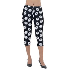 Donuts Pattern Lightweight Velour Capri Leggings  by Valentinaart