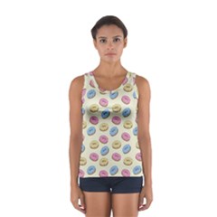 Donuts Pattern Sport Tank Top  by Valentinaart