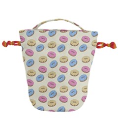 Donuts Pattern Drawstring Bucket Bag by Valentinaart