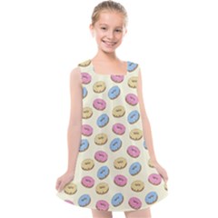 Donuts Pattern Kids  Cross Back Dress by Valentinaart