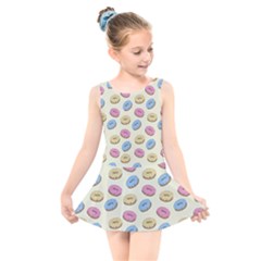 Donuts Pattern Kids  Skater Dress Swimsuit